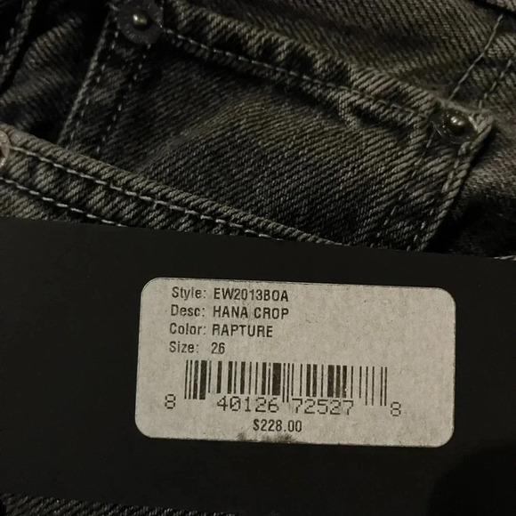 NWT Anthropology Edwin Hana Crop Denim Jeans Rapture Size 26 Straight Leg - Picture 8 of 8